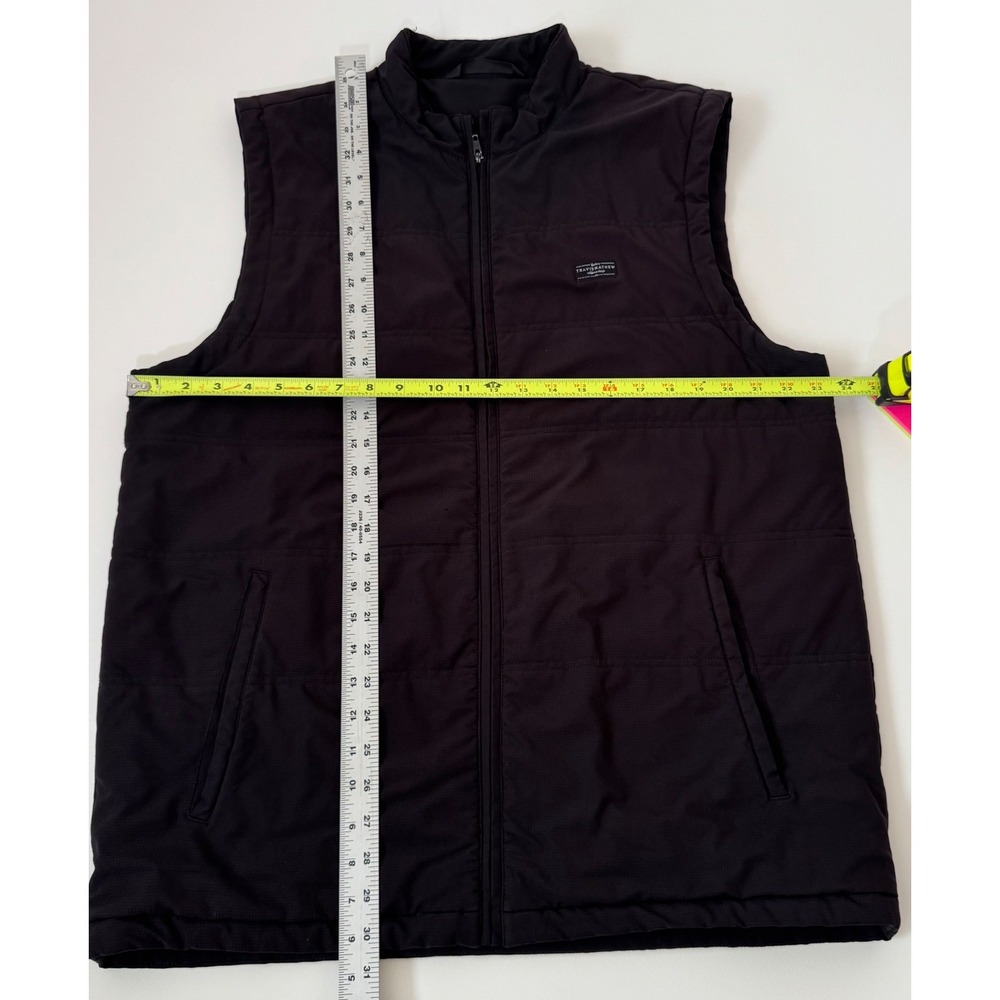 TravisMathew Interlude Puffer Vest Mens XL Black Full Zip Golf Quilted 1MT369 - Picture 9 of 10